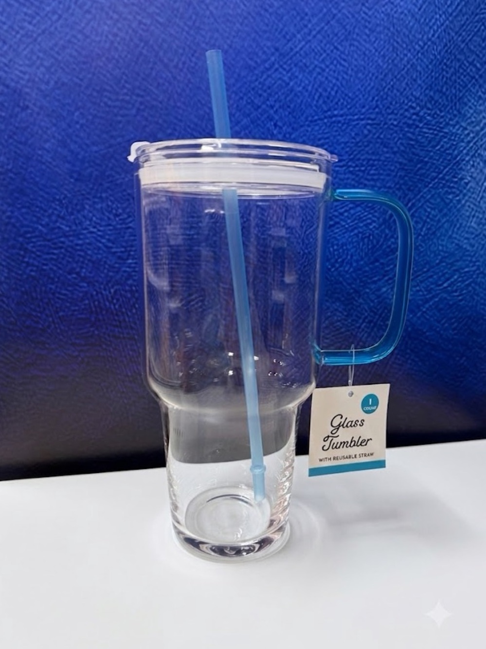 Target Bullseye's Playground 32oz Clear Glass Tumbler Blue